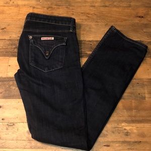 Hudson Carly Flap Straight dark wash jeans